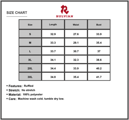 Size Chart - Women's Floral V Neck Long Sleeve Mini Dress Plus Size 100% Polyester Lightweight Dress for Spring Summer Everyday