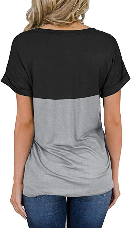 Men's Leopard Print Colorblock Short Sleeve Top with Pockets Cotton 60% Polyester 40% Lightweight Casual Wear