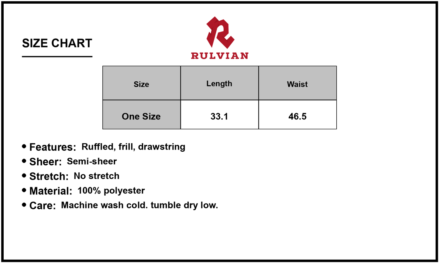 Size Chart - Women's Drawstring Ruffled Half Sleeve Mini Dress with Sheer Overlay 100% Polyester for Elegant Everyday Wear Chic