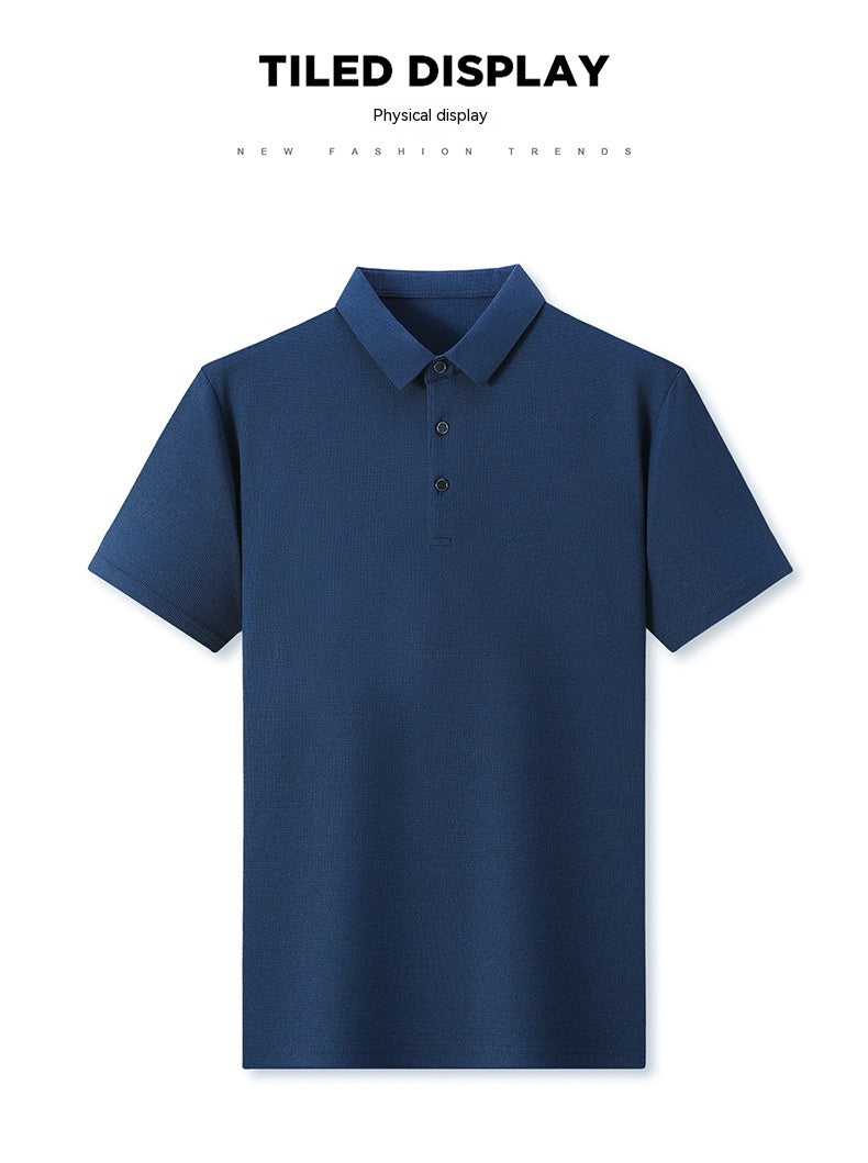 Men's Summer Solid Color Waffle Short Sleeve T Shirt 60% Cotton Blend For Casual Leisure Lightweight Casual