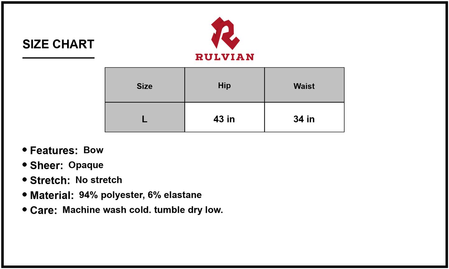 Size Chart - Women's Bow Mini Cami Dress with Bow Detail Sheer Front Not Lined Bodice 94% Polyester 6% Elastane Soft Comfort