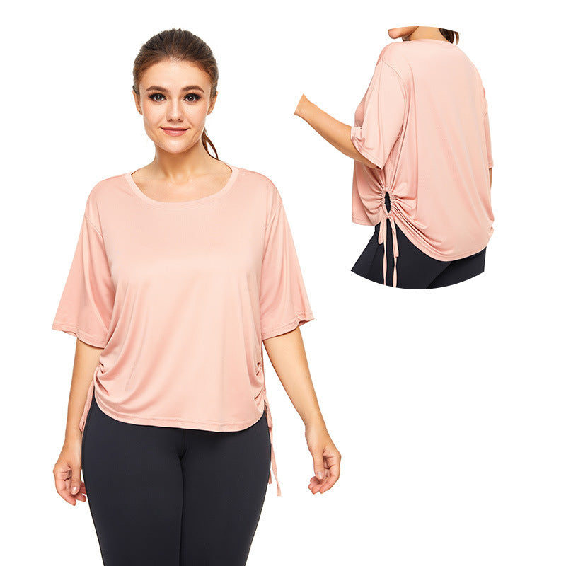 Men's Quick Dry Milk Silk 90% Polyester Round Neck Short Sleeve Top for Yoga Fitness Training Everyday Wear