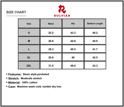 Size Chart - Mens Baggy Cargo Jeans with Multiple Pockets Durable Casual Outdoor Workwear Loose Fit Denim Pants for Everyday