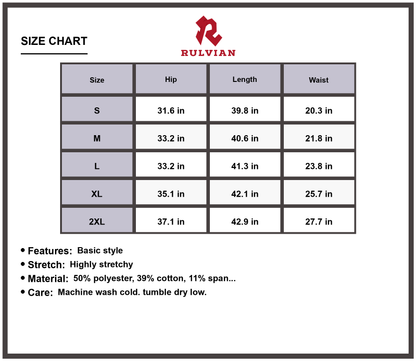 Size Chart - Women's Bootcut Jeans Wide Waistband Pockets Highly Stretchy Flattering Fit Everyday Business Casual Durable Versatile