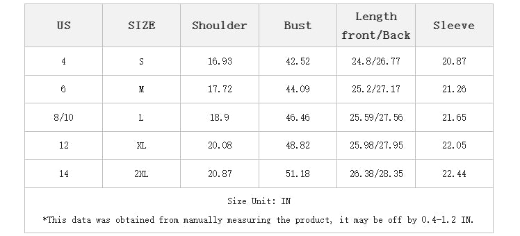 Size Chart - Women's Silk-like Long-sleeved Shirt Top