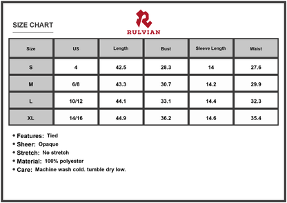 Size Chart - Womens Floral Smocked Square Neck Puff Short Sleeve Midi Dress in 100% Polyester Fabric Lightweight Casual Wear