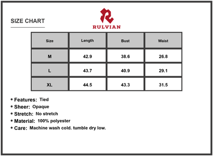 Size Chart - Women's Printed Cap Sleeve Tie Waist Dress 100% Polyester Lightweight Flowy Everyday Style for Casual Occasions
