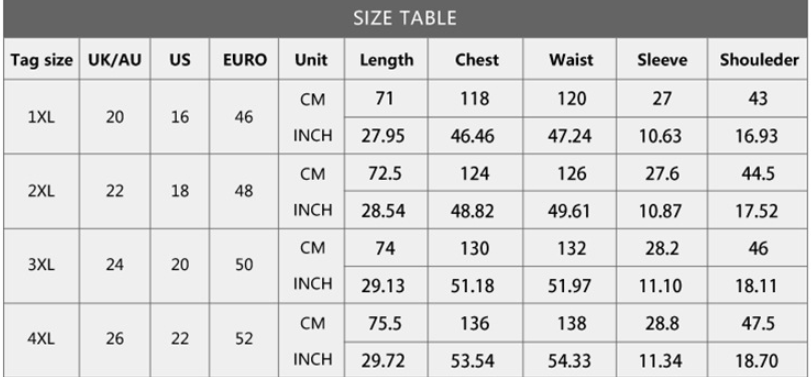 Size Chart - Floral short sleeve cotton T-shirt shirt