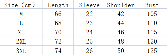 Size Chart - Lapel Short-sleeved Business Polo Shirt