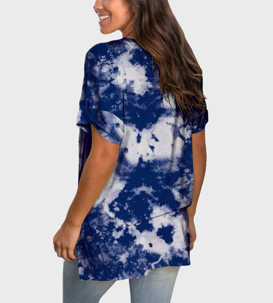 Men's Fashion Split T Shirt Leisure Pullover Short Sleeve With 60% Cotton 40% Polyester Fabric Casual Wear