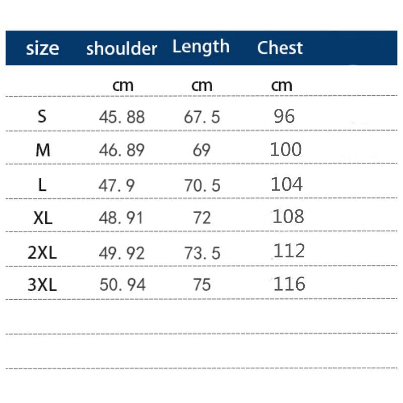 Size Chart - Printed Loose Fitting Short Sleeved T-shirt For Men