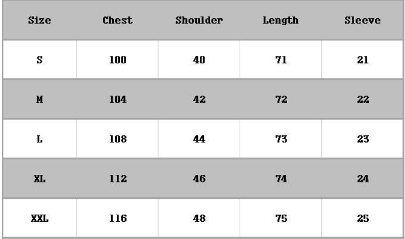 Size Chart - Casual Multicolor Men's Coat Lapel