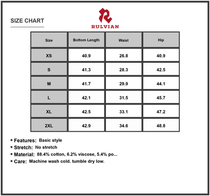 Size Chart - Mens Baggy Jeans with Pockets Durable Relaxed Fit Casual Everyday Wear Cotton Blend Denim Pants for Men All Season