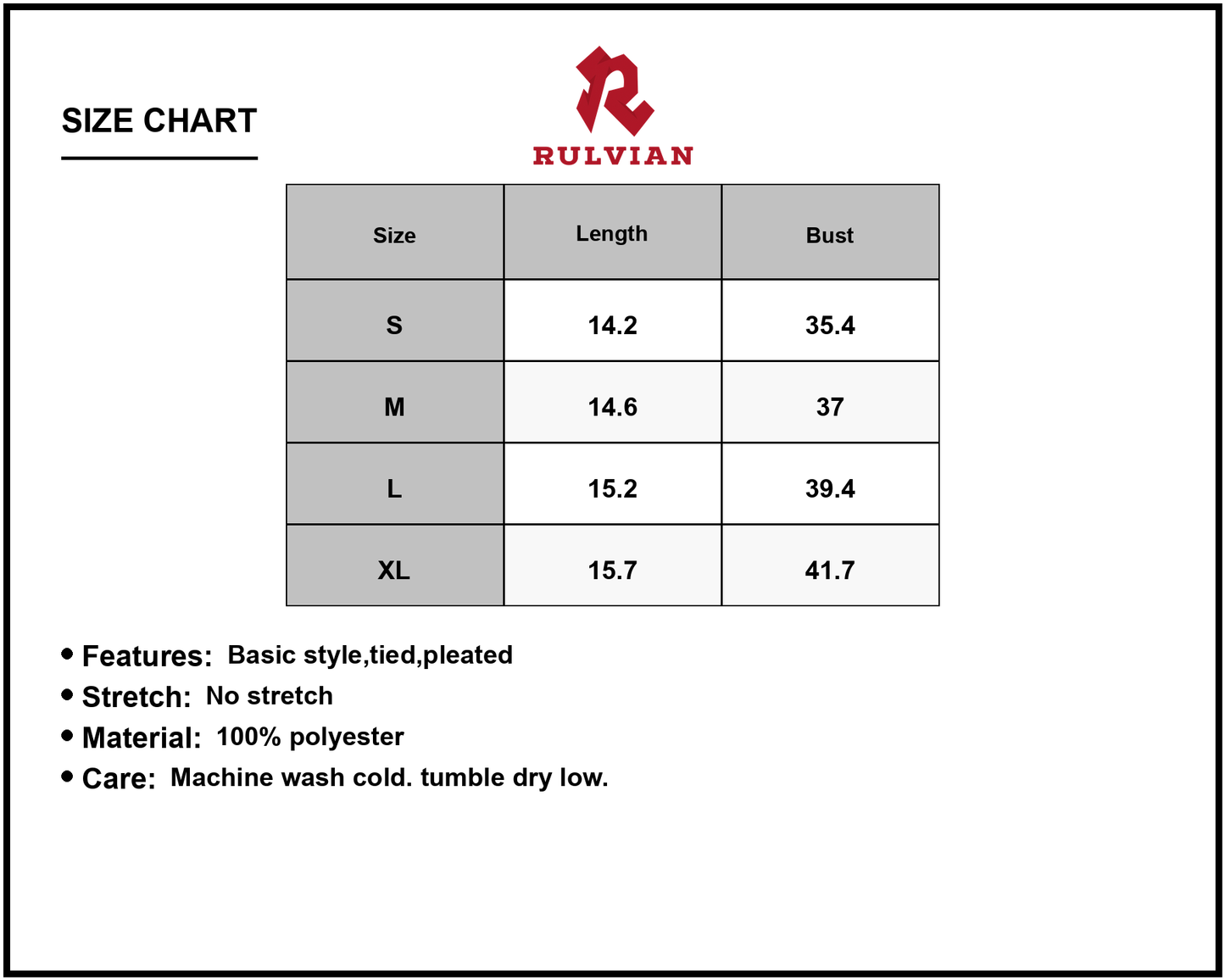 Size Chart - Women's Polka Dot Halter Neck Pleated Mini Dress Tied Back No Stretch Lightweight Chic Everyday Wear 100% Polyester