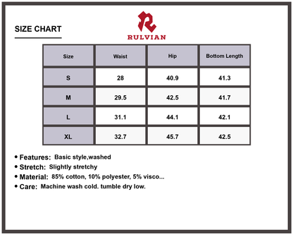 Size Chart - Men's Loose Fit Vintage Wash Jeans Premium Casual Relaxed Fit Durable Everyday Trousers for Men Classic Design