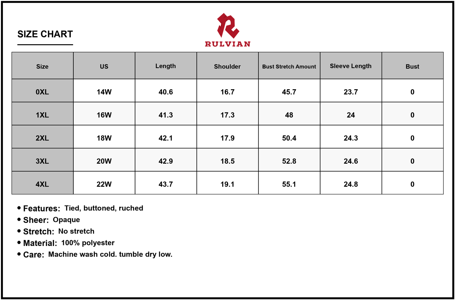 Size Chart - Women's Plus Size Tie Neck Balloon Sleeve Tiered Dress in polyester fabric percent for elegant everyday wear and chic