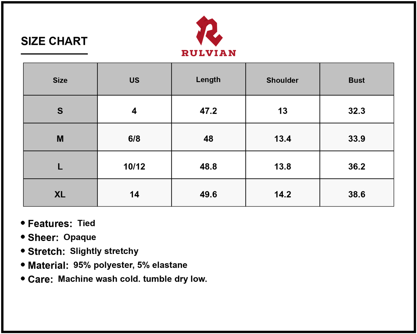 Size Chart - Women's tied flower printed sleeveless dress lightweight breathable fabric with stretch not lined for casual wear