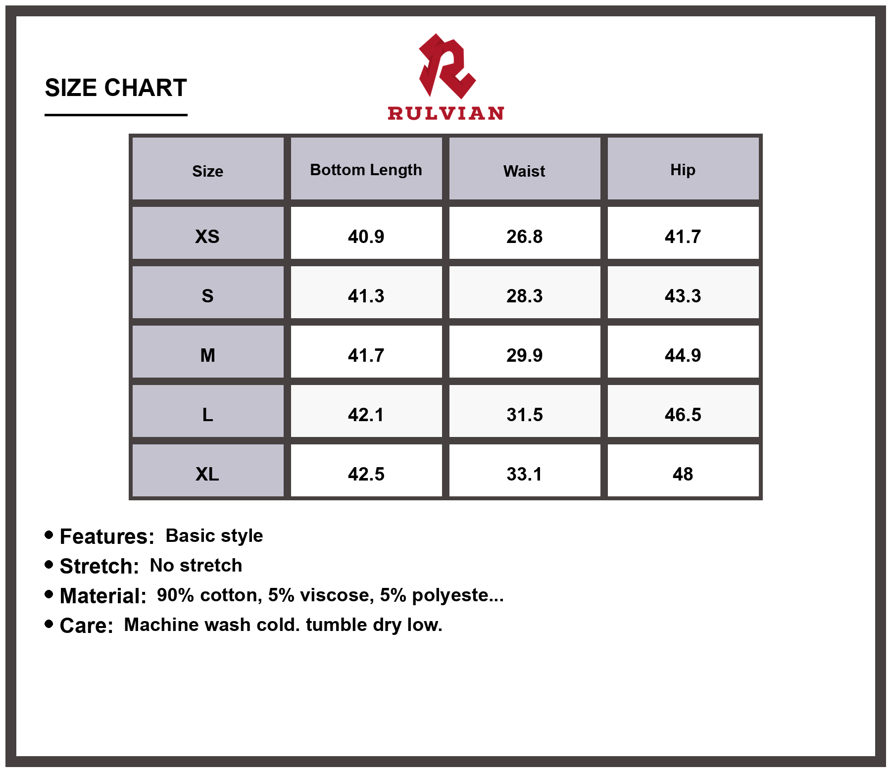 Size Chart - Women's Baggy Jeans Pocketed Loose Fit Denim Pants High Waisted Durable Premium Versatile Everyday Casual Outfit