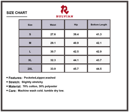 Size Chart - Men's Baggy Straight Leg Jeans Washed Paint Splatter Denim Pants Durable Casual Streetwear Modern Design Pocketed Zipper