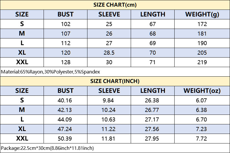 Size Chart - Summer Women's V-neck Loose Short Sleeve T-shirt Top