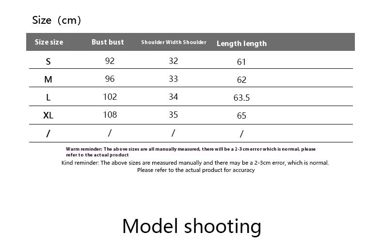 Size Chart - European And American Sleeveless Bow Shirt V-neck