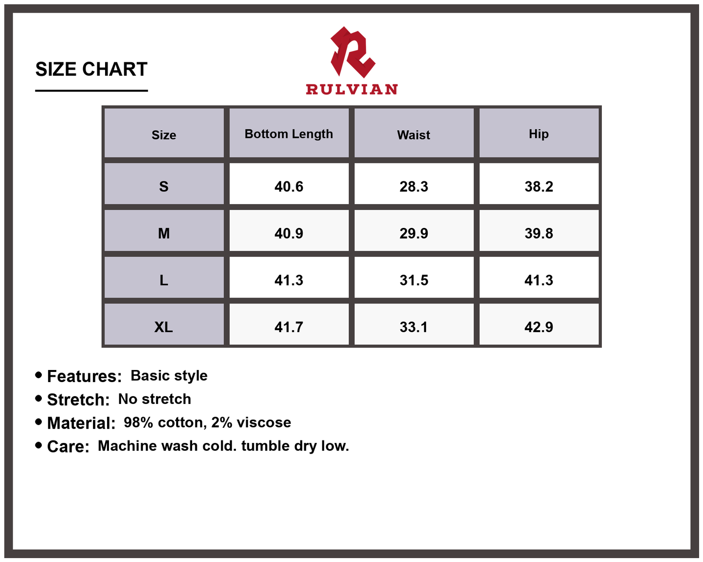 Size Chart - Women's Straight Leg Jeans with Functional Pockets Non Stretch Premium Quality Classic Fit Durable Denim Pants for Everyday Casual Versatile Wear
