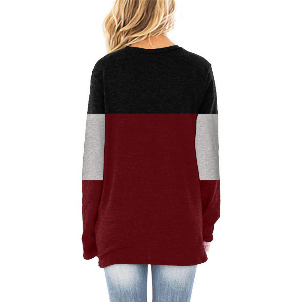 Womens 100% Cotton Long Sleeve Striped Twisted Top With V Neck Design For Everyday Wear Soft Comfort