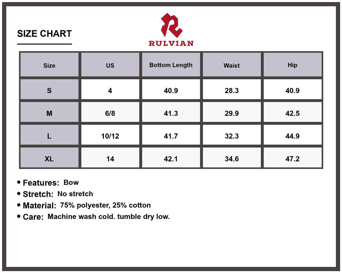 Size Chart - Women's Bow Decorated Wide Leg Denim Jeans High Waisted Trendy Fashionable Casual Everyday Premium Quality Durable Apparel
