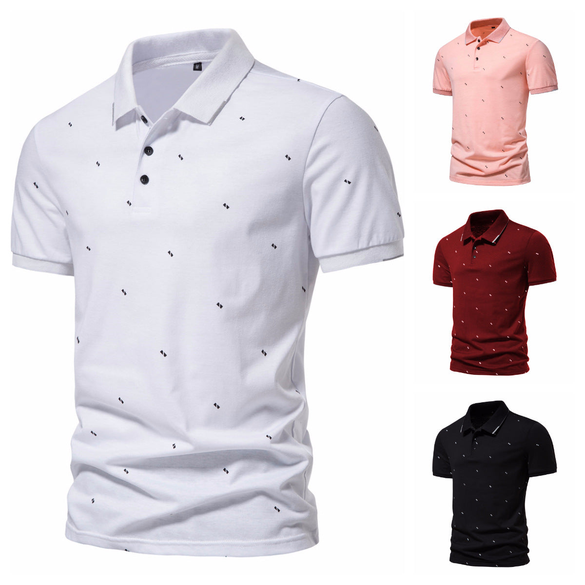 Men's Striped Polo Shirt Short Sleeve Casual 60% Polyester 40% Cotton Blend Fabric 100% Cotton Everyday Wear