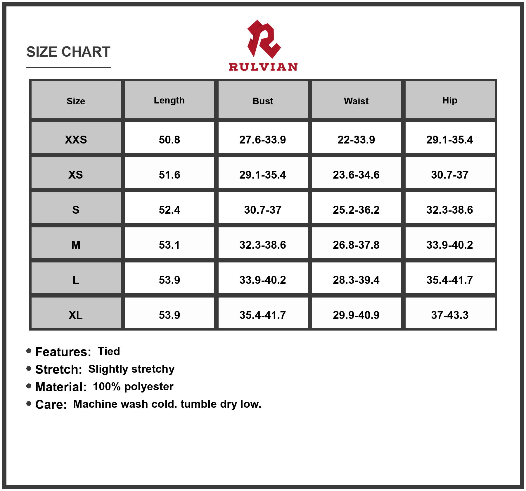 Size Chart - Women's Ruffled Floral Print Maxi Dress with Stretch Bodice and Flowing Silhouette for Day to Night Wear 100% Polyester