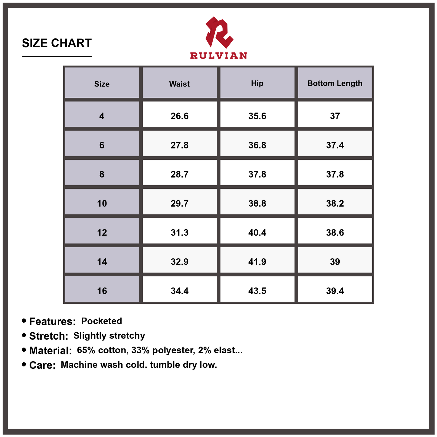 Size Chart - Women's High-Waisted Wide Leg Jeans Cuffed Premium Denim Trousers Versatile Fit Flattering Casual Everyday Pants