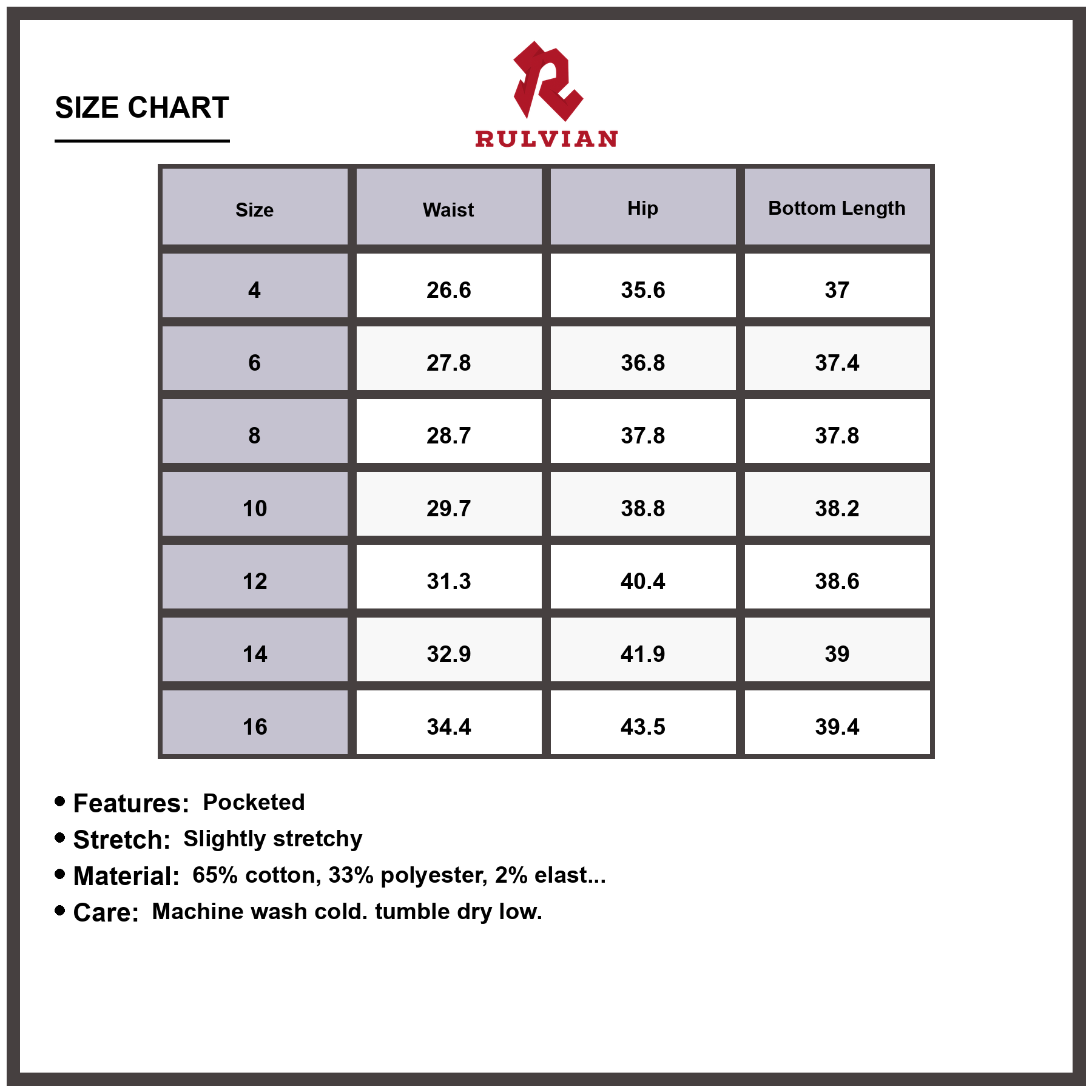 Size Chart - Women's High-Waisted Wide Leg Jeans Cuffed Premium Denim Trousers Versatile Fit Flattering Casual Everyday Pants