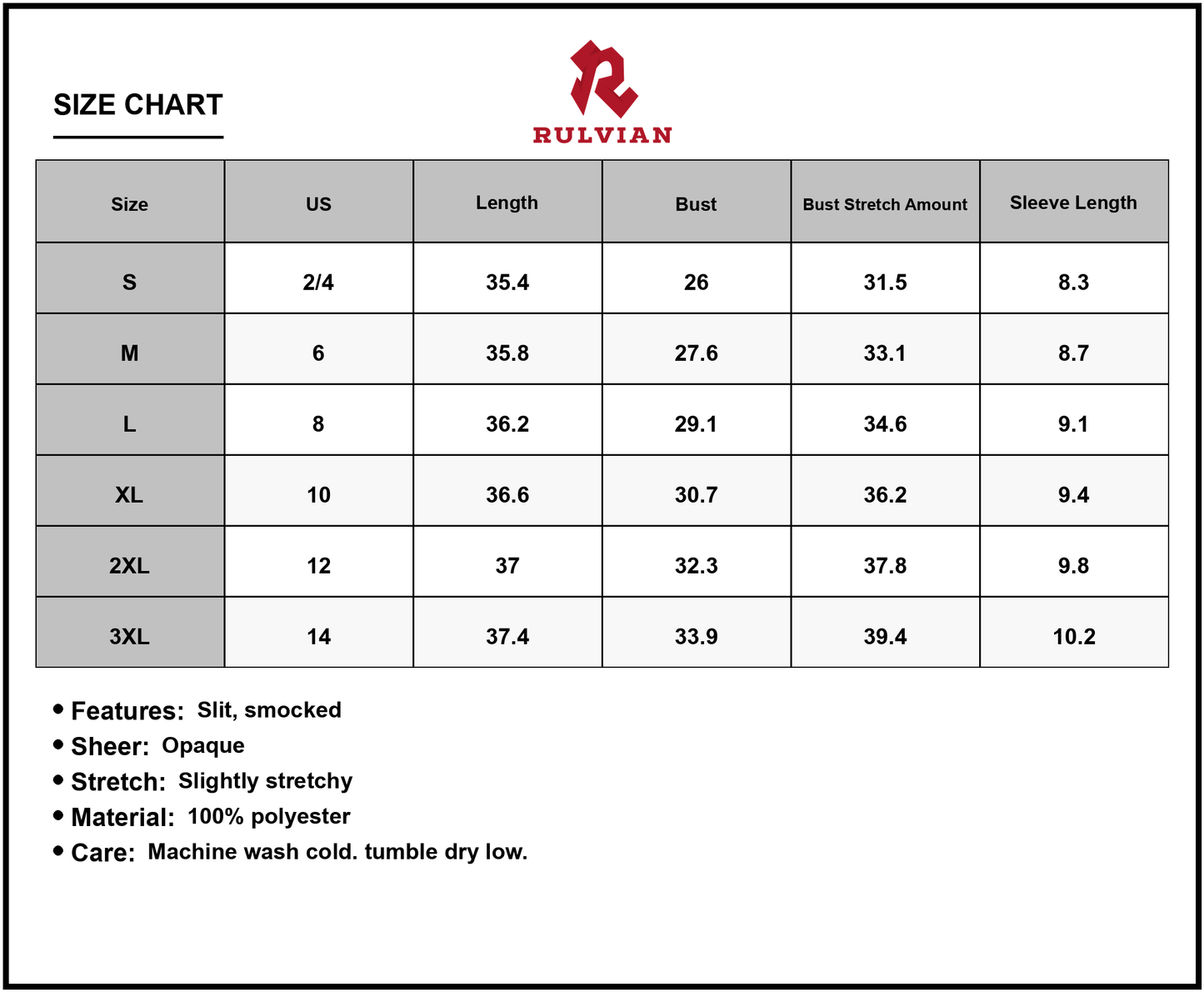 Size Chart - Women's Midi Dress with Slit Plaid Short Sleeve Versatile Everyday Wear Lightweight Easy Care 100% Polyester