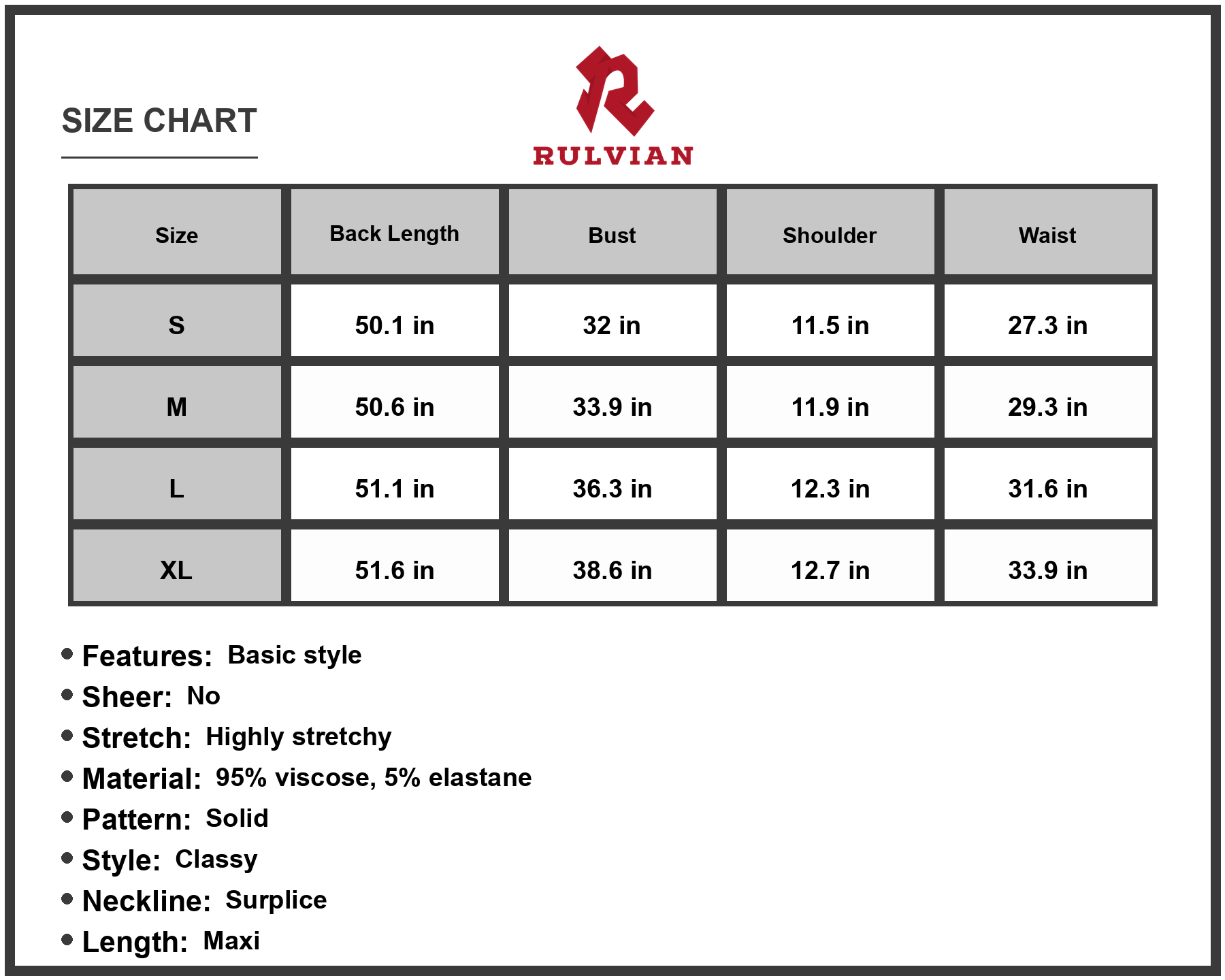 Size Chart - Gender: Women's