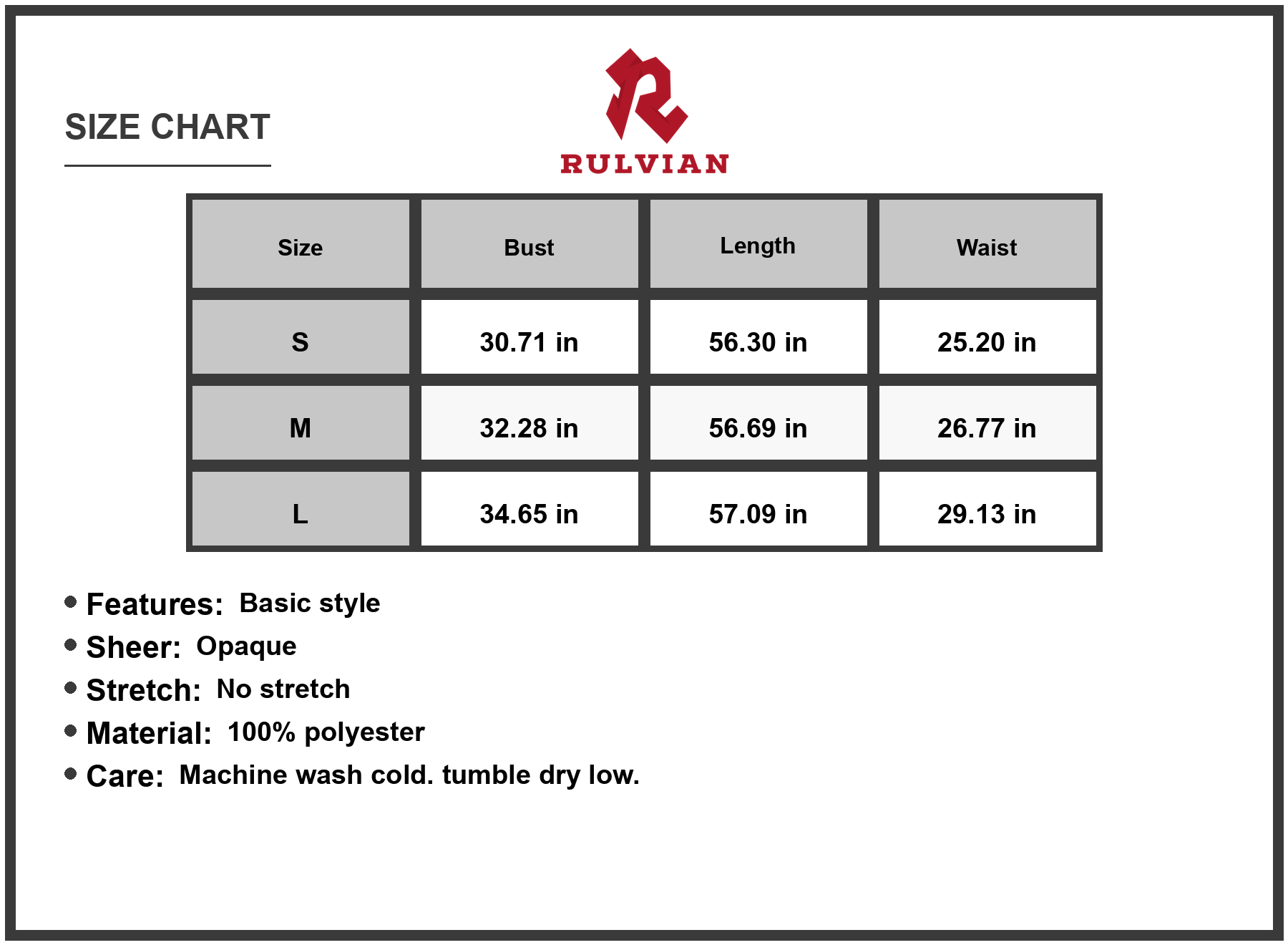 Size Chart - Women's Spaghetti Strap Maxi Dress 100% Polyester Lightweight Beachwear Casual Long Dress for Summer Vacation Ready