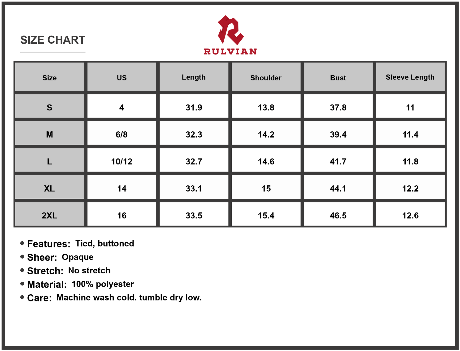 Size Chart - Women's Lapel Collar Short Sleeve Tie Waist Mini Dress 100% Polyester Lightweight Everyday Casual Elegant Look