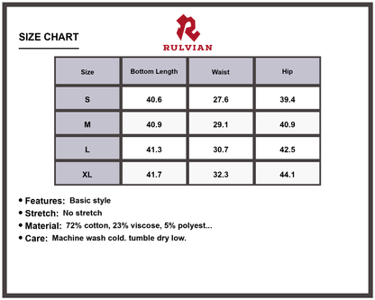 Size Chart - Men's Baggy Jeans Loose Fit Durable Denim Pants with Pockets Premium High Quality Versatile Casual Everyday Workwear Straight Leg