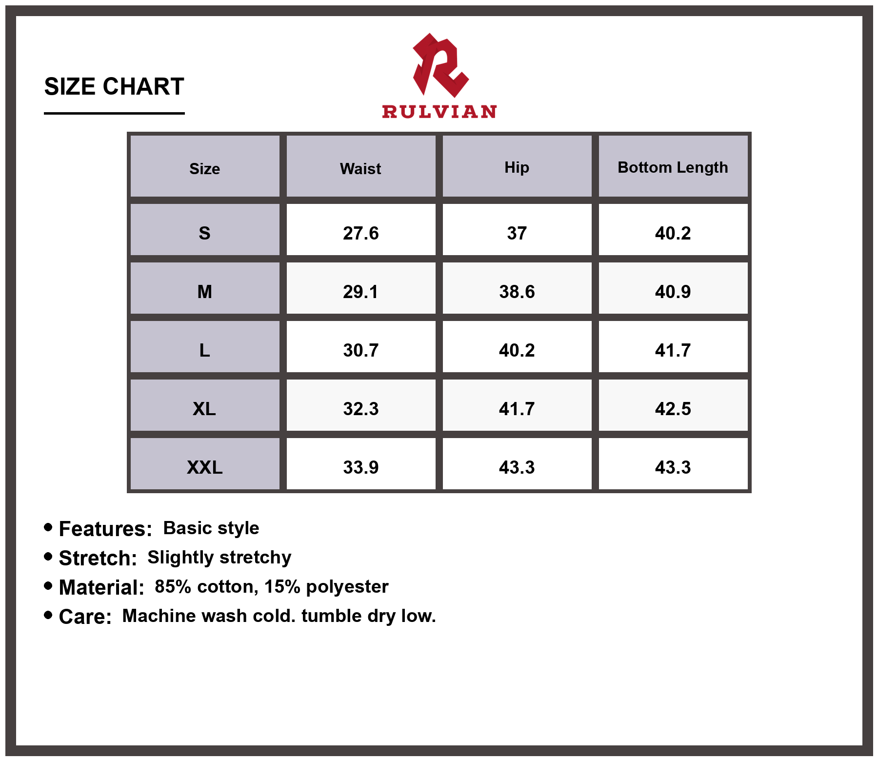 Size Chart - Men's Wide Leg Cargo Jeans Slightly Stretchy Durable Denim Pants for Casual Everyday Wear Relaxed Fit Modern Streetwear