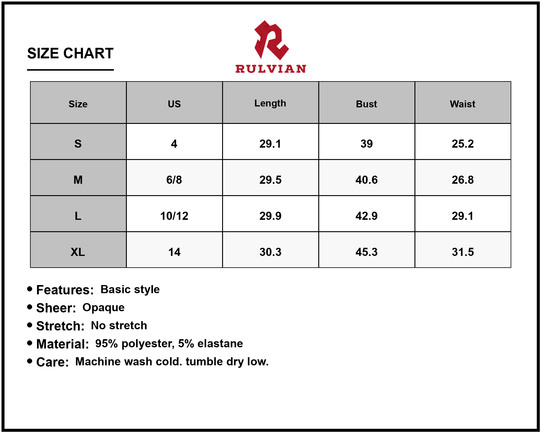 Size Chart - Women's Ruffle Hem Printed Mini Cami Dress Ninety Five % Polyester Five % Elastane Lightweight Daywear Casual Daily