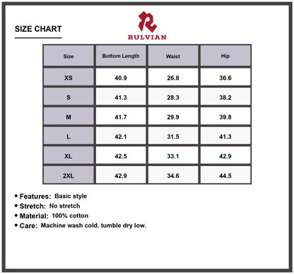 Size Chart - Men's Camouflage Jeans with Pockets Durable Rugged Outdoor Casual Workwear Regular Fit Straight Leg Tactical Apparel