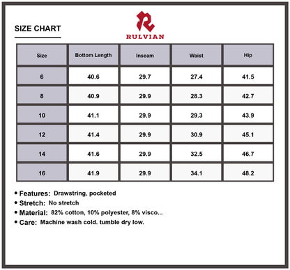 Size Chart - Women's Star Print Washed High Waist Wide Leg Jeans Drawstring Pockets Trendy Casual Fashion Denim Pants Versatile