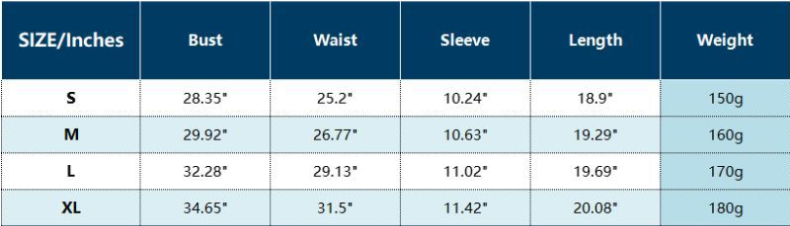 Size Chart - Casual Pullover Bottoming Shirt Fashion