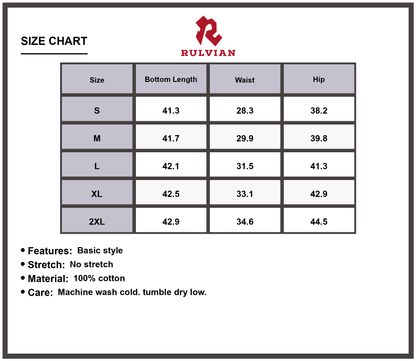 Size Chart - Men's Mid Rise Jeans with Pockets Durable Classic Fit Everyday Casual Wear Premium Quality Versatile Denim Pants
