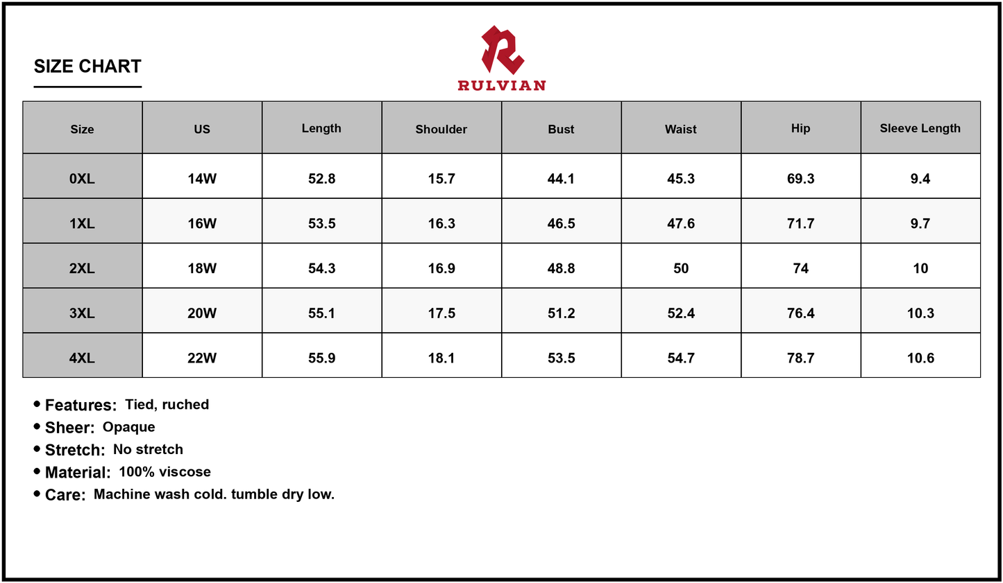 Size Chart - Women's Plus Size Floral Tie Neck Flutter Sleeve Maxi Dress 100% viscose lightweight elegant vacation wear easy care