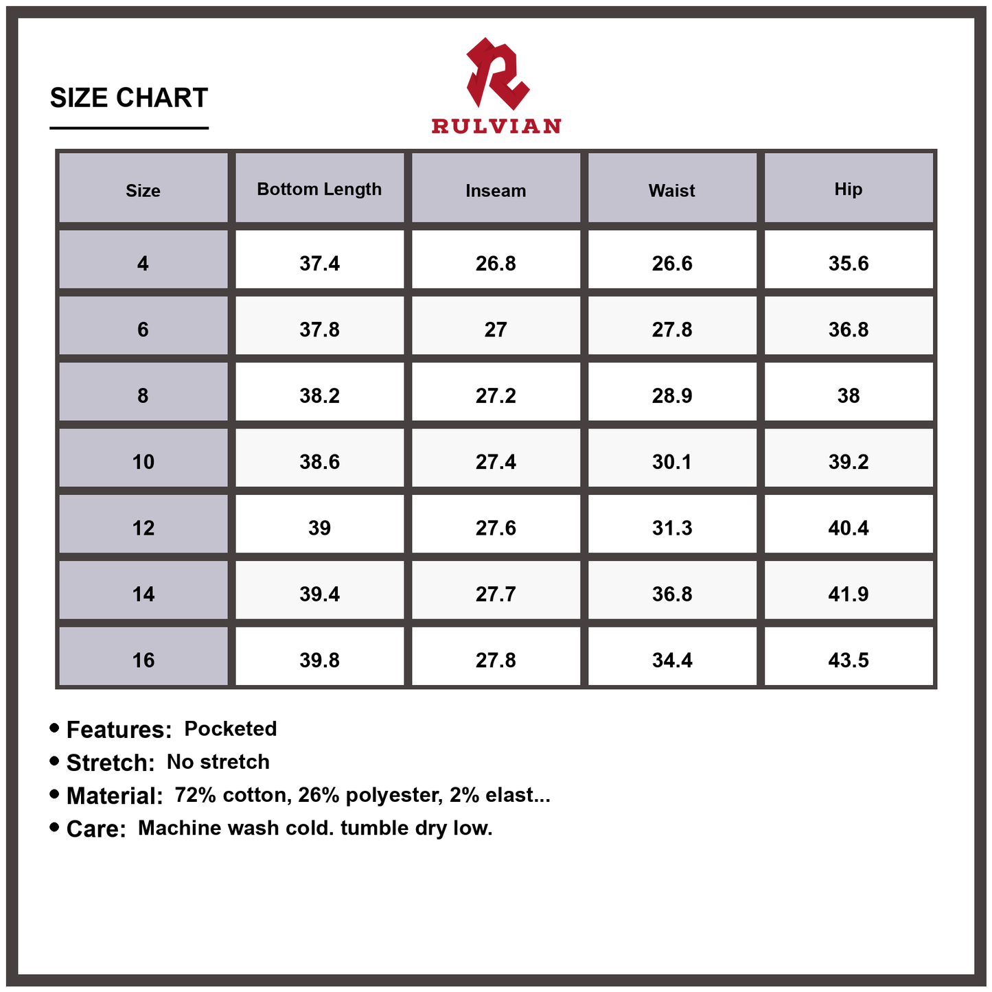 Size Chart - Women's Cropped High Rise Wide Leg Jeans with Pockets Trendy High-Quality Casual Everyday Versatile Denim Pants