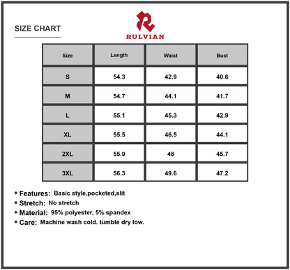 Size Chart - Women's Plus Size Round Neck Sleeveless Slit Maxi Dress with Pockets 95% polyester and 5% spandex Soft Breathable