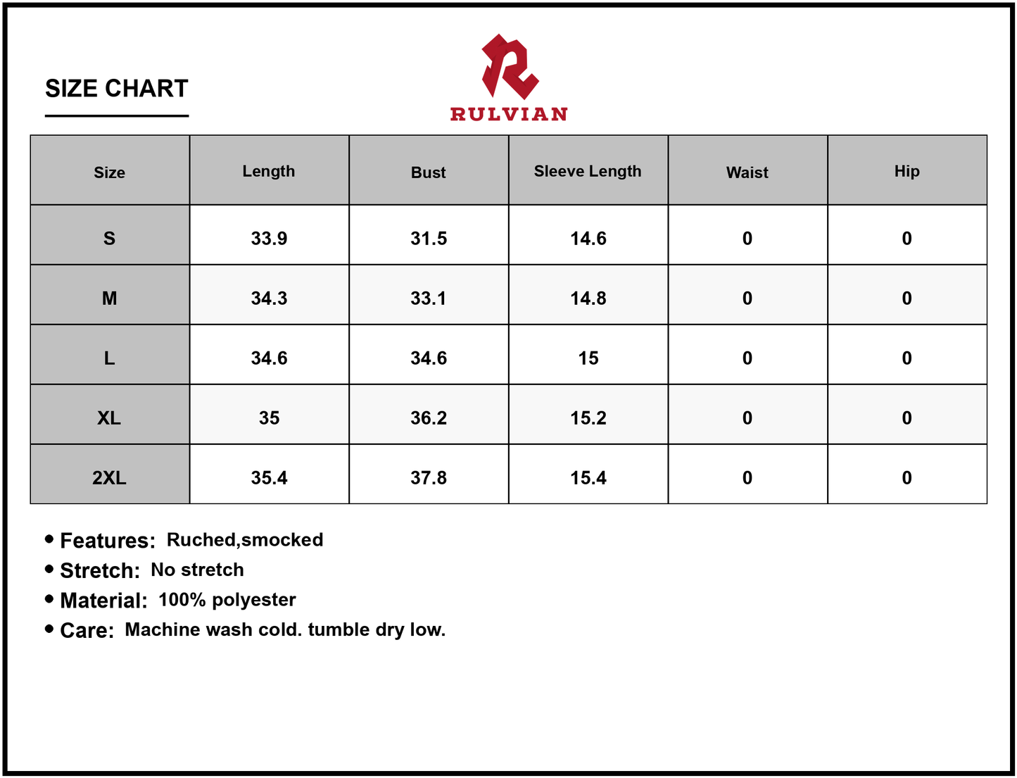 Size Chart - Women's Colorful Print Belted Mini Dress with Puff Sleeves and waist tie easy care graceful drape 100% Polyester fabric