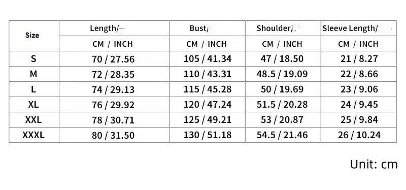 Size Chart - Short-sleeved Polo Shirt Summer Casual Quick-dry Tops Men Clothing