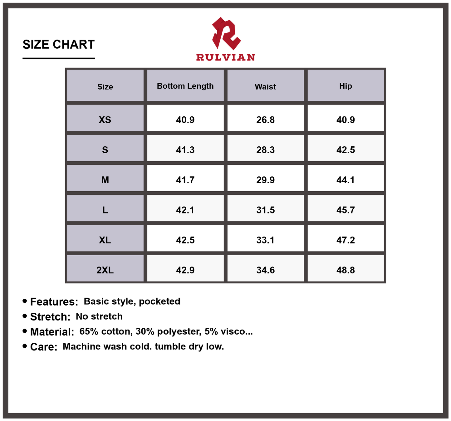 Size Chart - Men's Camouflage Cargo Pants Durable Work Jeans for Outdoor Adventure and Everyday Casual Wear Versatile Pocketed Design