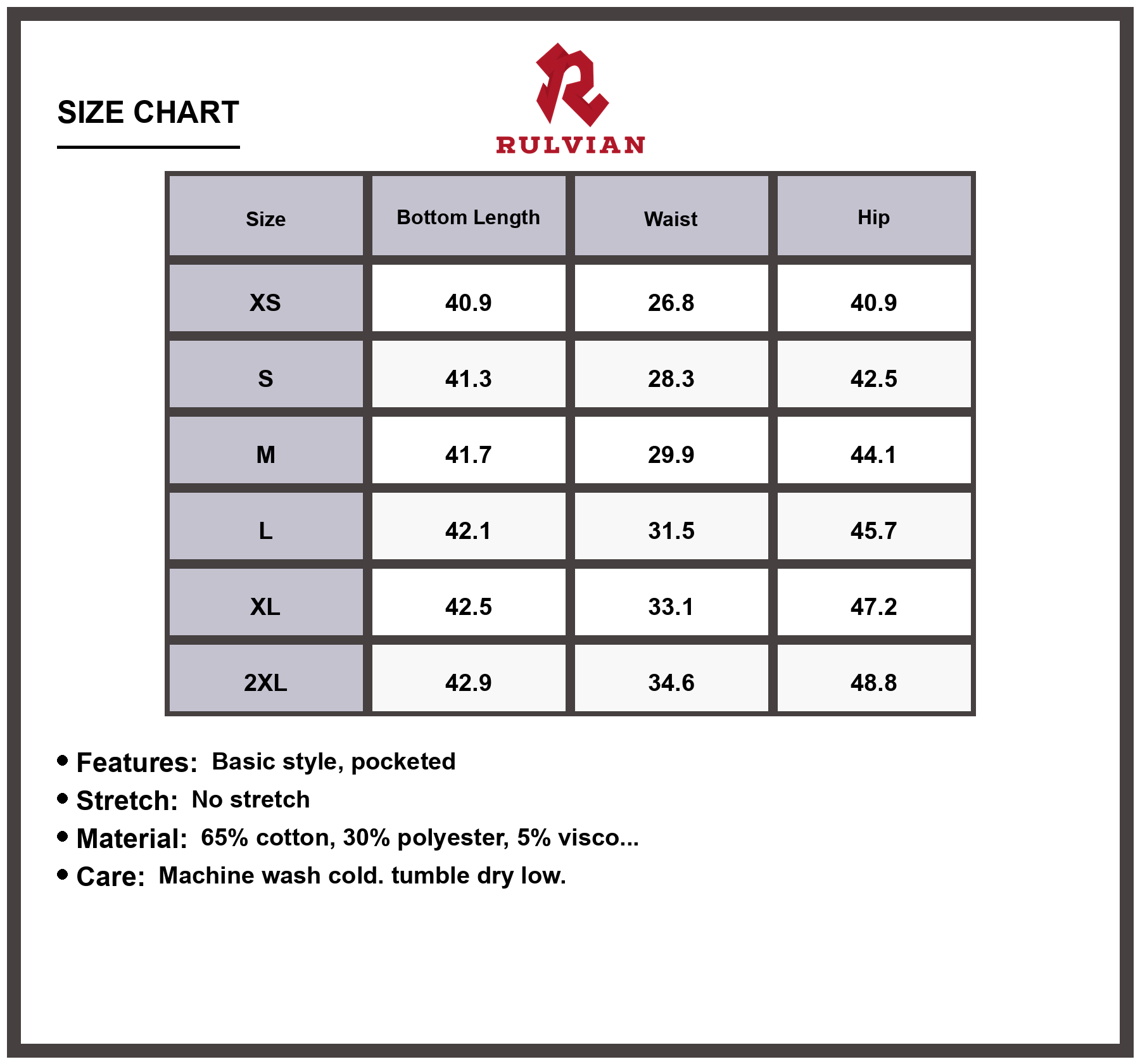 Size Chart - Men's Camouflage Cargo Pants Durable Work Jeans for Outdoor Adventure and Everyday Casual Wear Versatile Pocketed Design